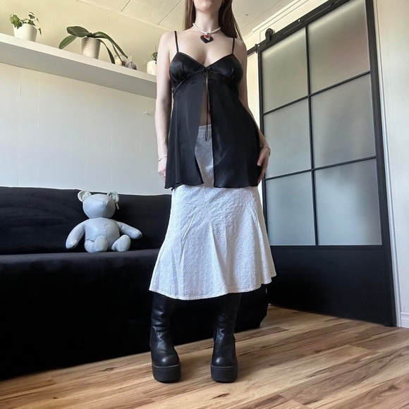 Vintage Designer Emma James White Midi Skirt - Picture 5 of 8